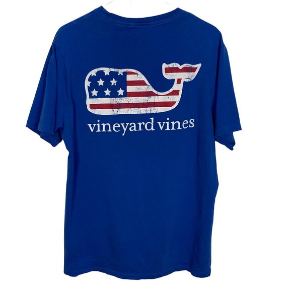 Vineyard Vines Shirts Vineyard Vines American Flag Pocket T Shirt Mens Medium Blue Double